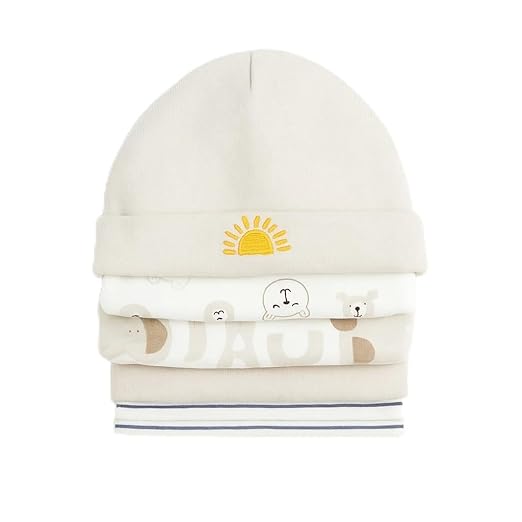 Unisex Baby Beanies Set of 5 - Grey Glow