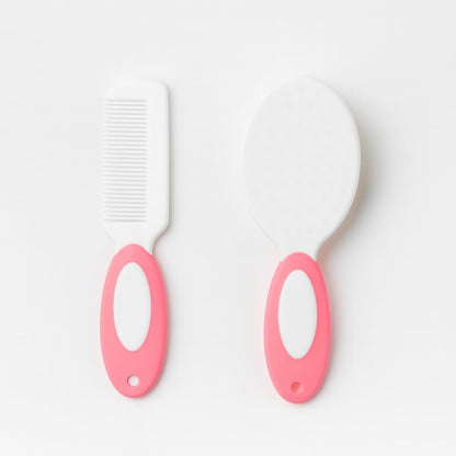 Baby Hair Brush & Comb Set - Pink