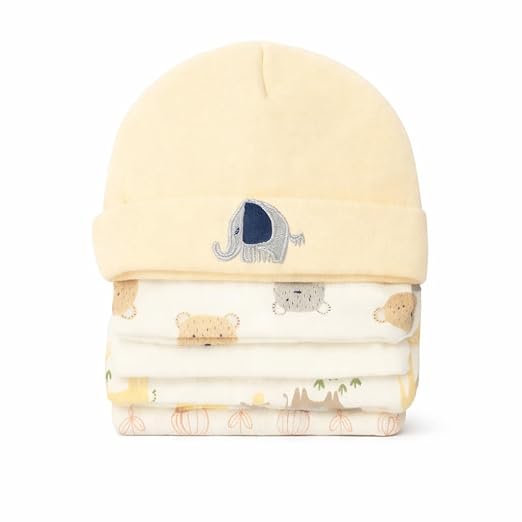 Unisex Baby Beanies Set of 5 - Tiny Elephant