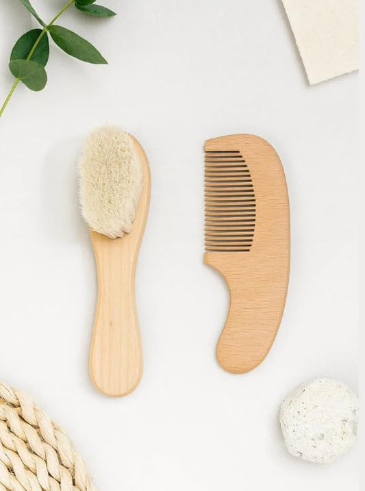 Wooden Brush & Comb Set