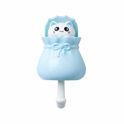 Adhesive Multipurpose Wall Hook for Towels, Bags & Clothes - Blue Teddy