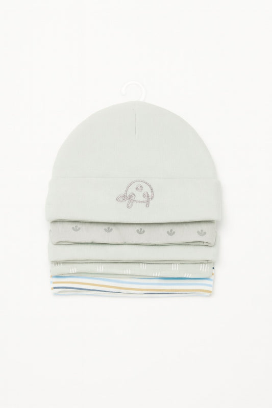 Unisex Baby Beanies Set of 5 - Mint Meadow