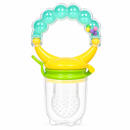 Silicone Fruit Nibbler - Yellow Bubble Handle
