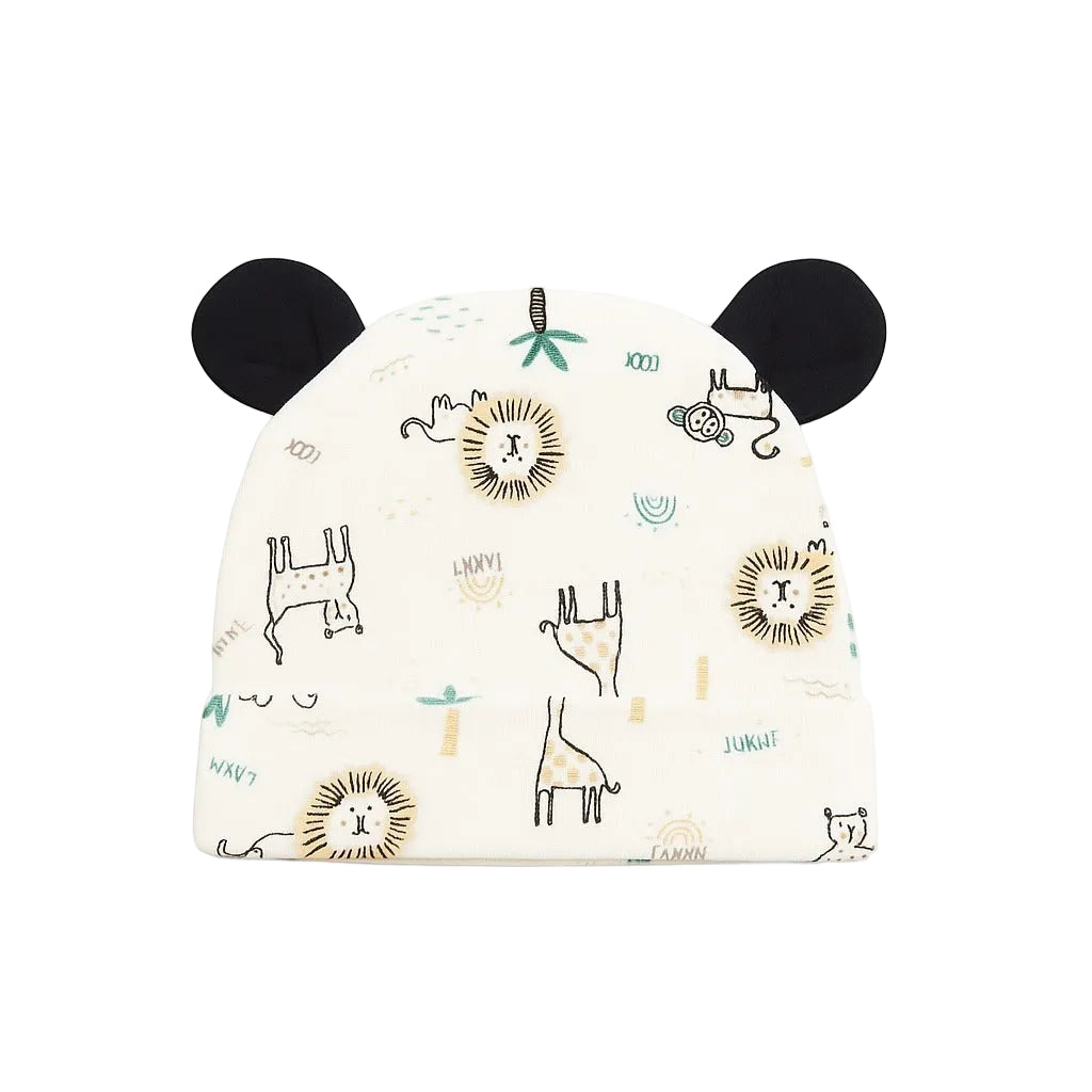 Beanie With Teddy Ears - Wild Wonder