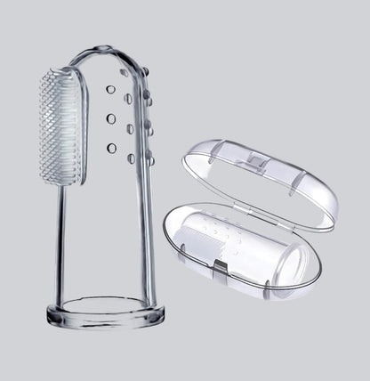 Finger ToothBrush With Case - Transparent