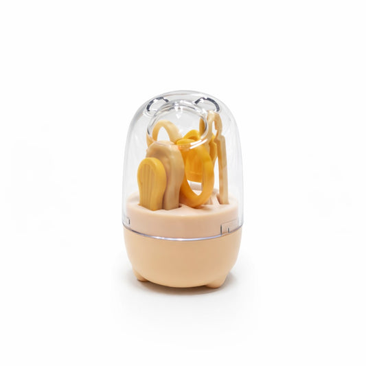 4-in-1 Bear Baby Grooming Kit with Scissors, Nail Filer, Tweezer & Clipper - Yellow