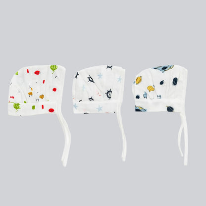 Muslin Dori Cap - Combo of 3 - Joyful Journeys