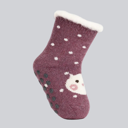Woolen Antiskid Socks - Pack of 3 Mix Print
