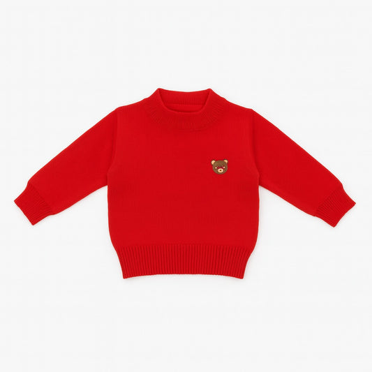 Knitted Baby Sweater - Cherry Teddy