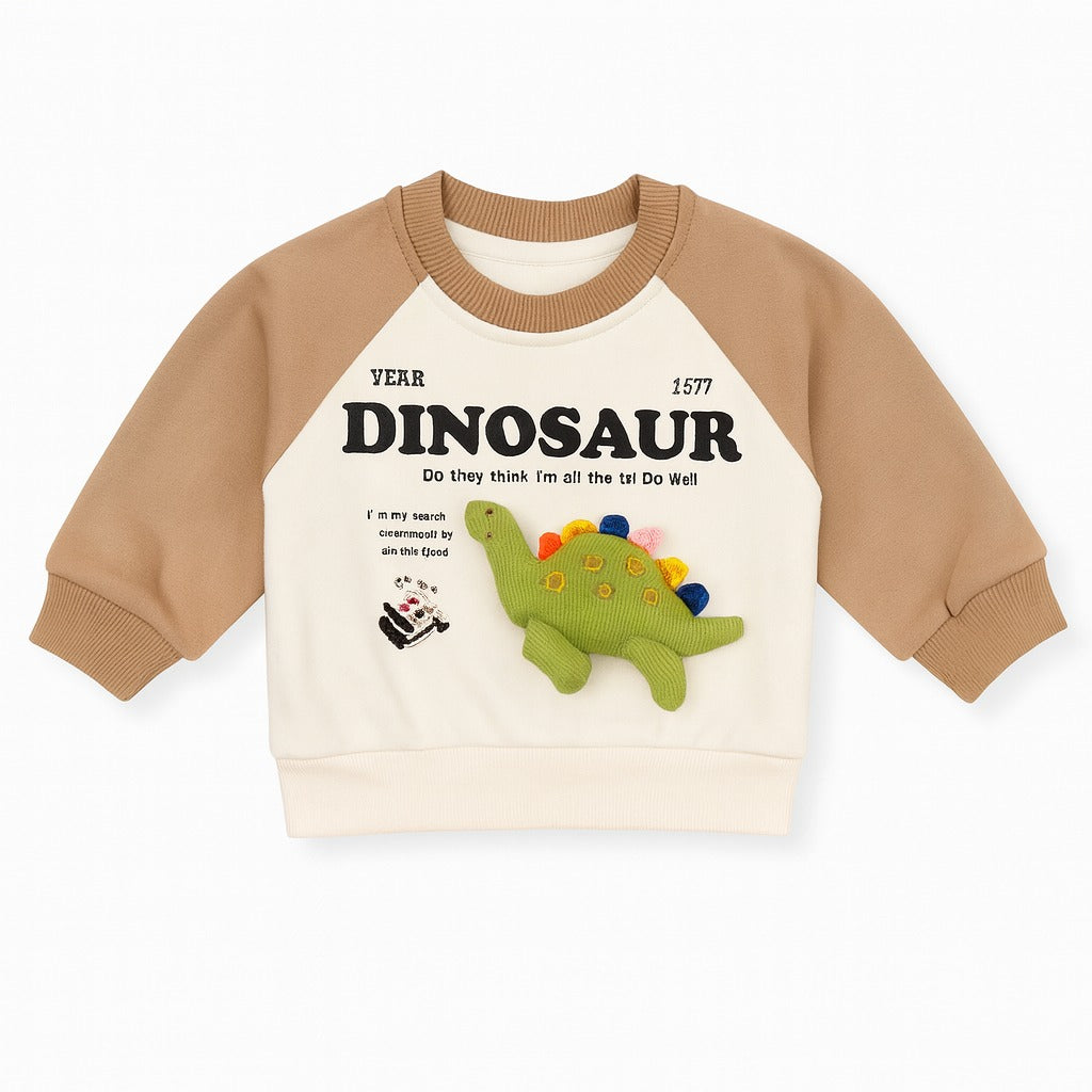 Winter Sweatshirt & Jogger Pants Co-ord Set - Honey Dinosaur