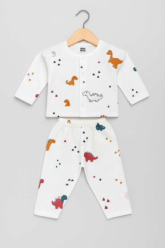 Muslin Full Sleeves Jhabla Set - Organic Cotton Muslin - Dinoland