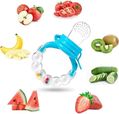 Silicone Fruit Nibbler - Blue Bubble Handle