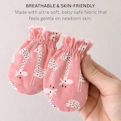 Baby Assorted Combo - Set of 6 Mittens & 6 Booties (Mix Print)