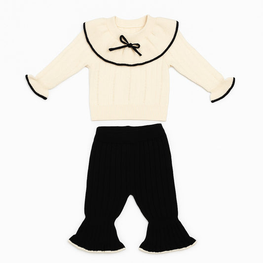Knitted Ruffle Top & Pant Co-ord Set
