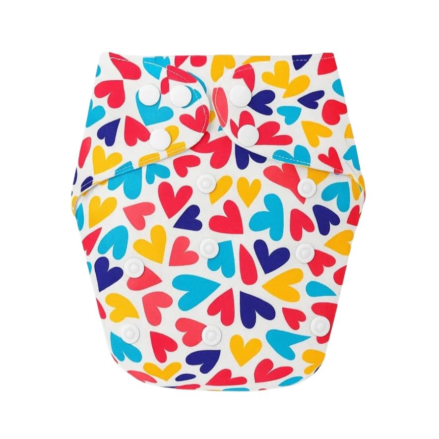 Reusable Cloth Diaper - Colorful Hearts