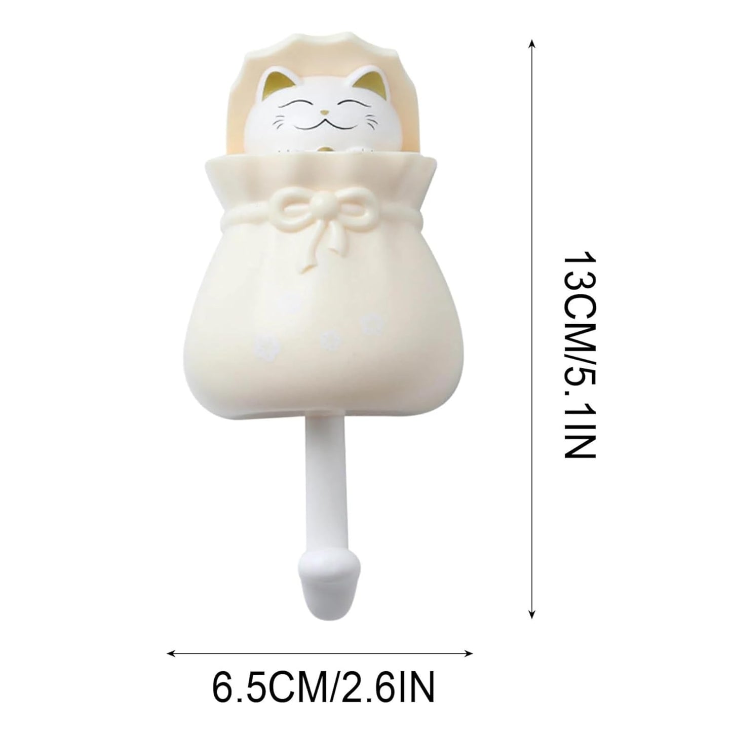 Adhesive Multipurpose Wall Hook for Towels, Bags & Clothes - Cream Kitty