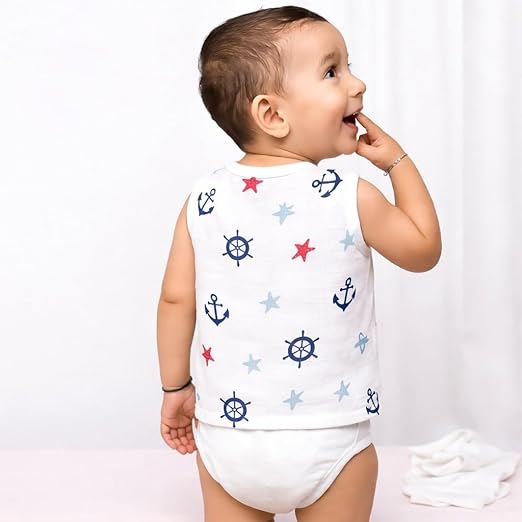 Sleeveless Jhabla With Button - Sailor Star