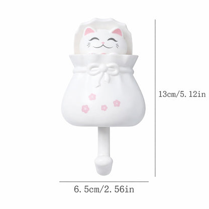 Adhesive Multipurpose Wall Hook for Towels, Bags & Clothes - White Teddy