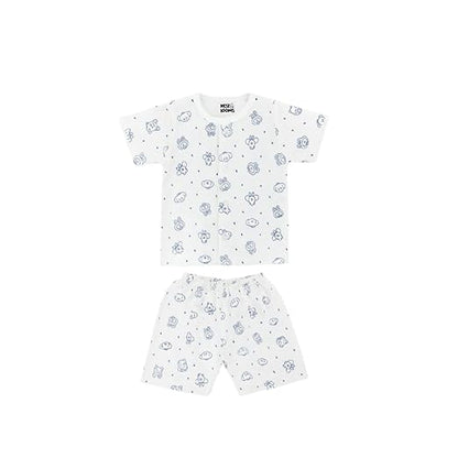 Half Sleeves Jhabla Set - Organic Cotton Muslin - Bunny & Bear