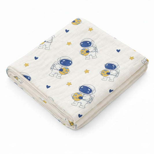 Organic Cotton Muslin Blanket - Galaxy Woofs