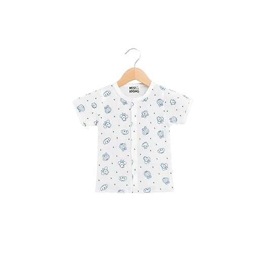 Half Sleeves Jhabla Set - Organic Cotton Muslin - Bunny & Bear