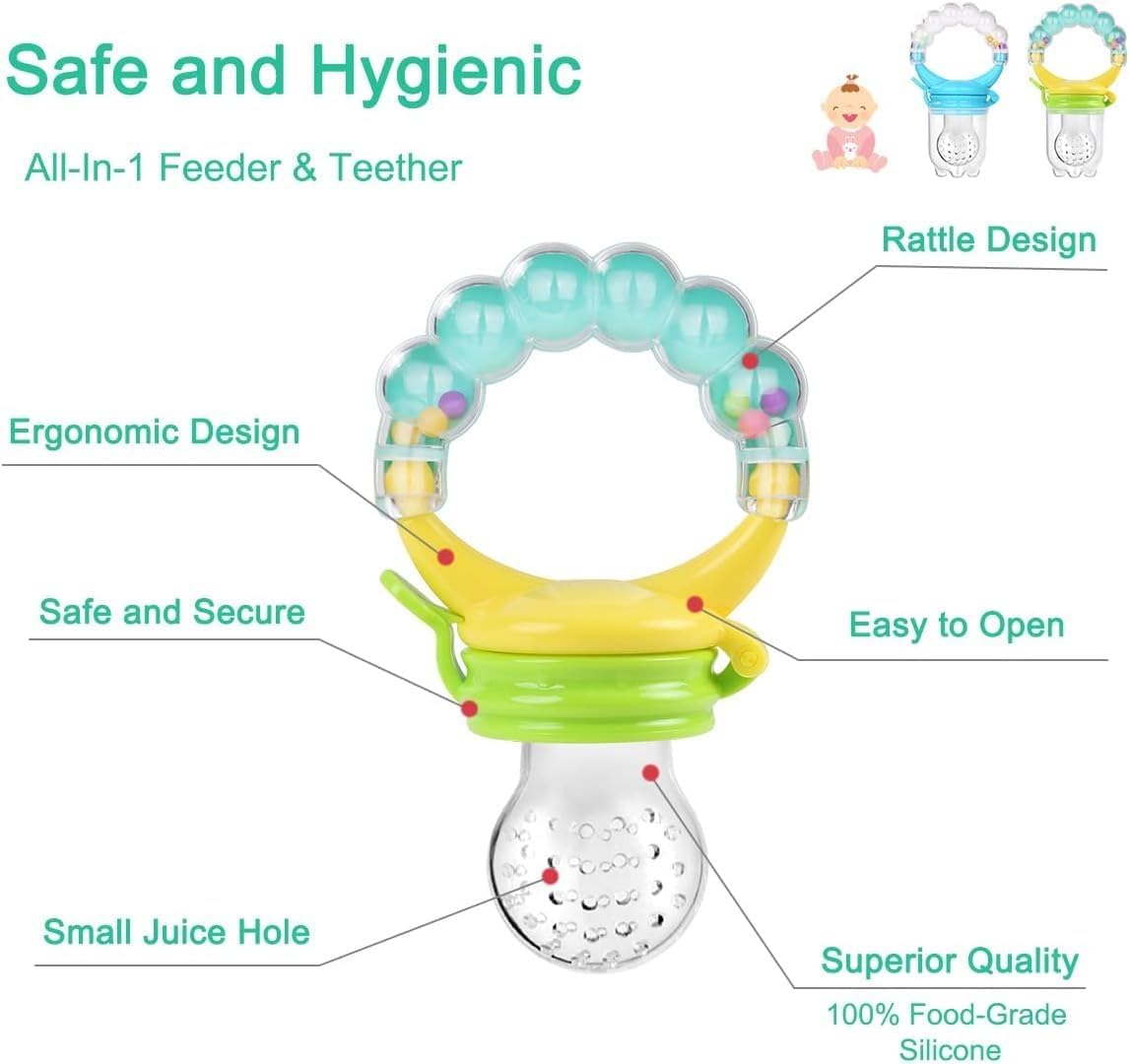 Silicone Fruit Nibbler - Yellow Bubble Handle