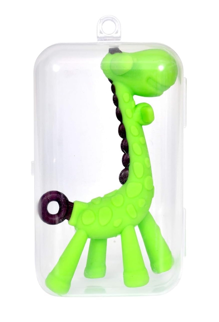 Silicone Giraffe Teether - (Green)