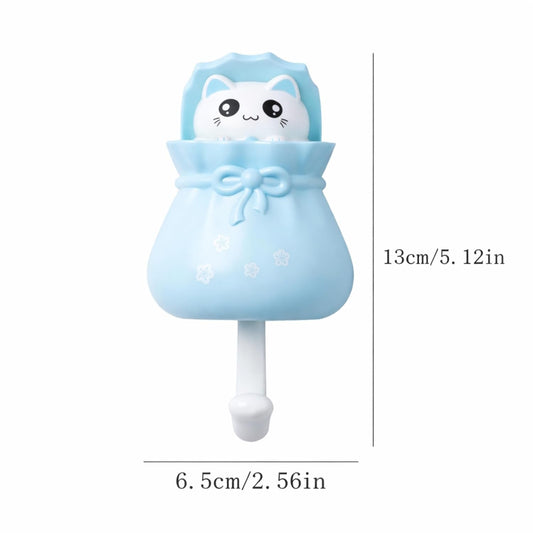 Adhesive Multipurpose Wall Hook for Towels, Bags & Clothes - Blue Teddy