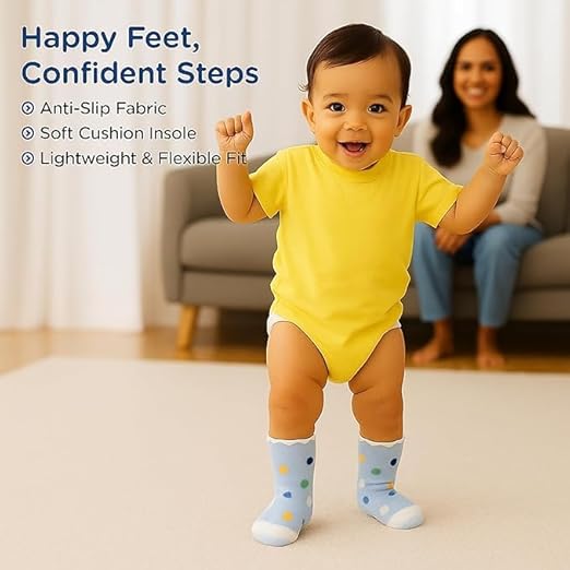 Unisex Baby Socks- set of 3 Yellow, Brown & Blue