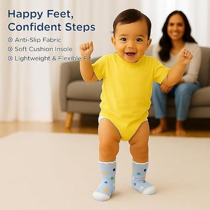 Unisex Baby Socks- set of 3 Yellow, Brown & Blue