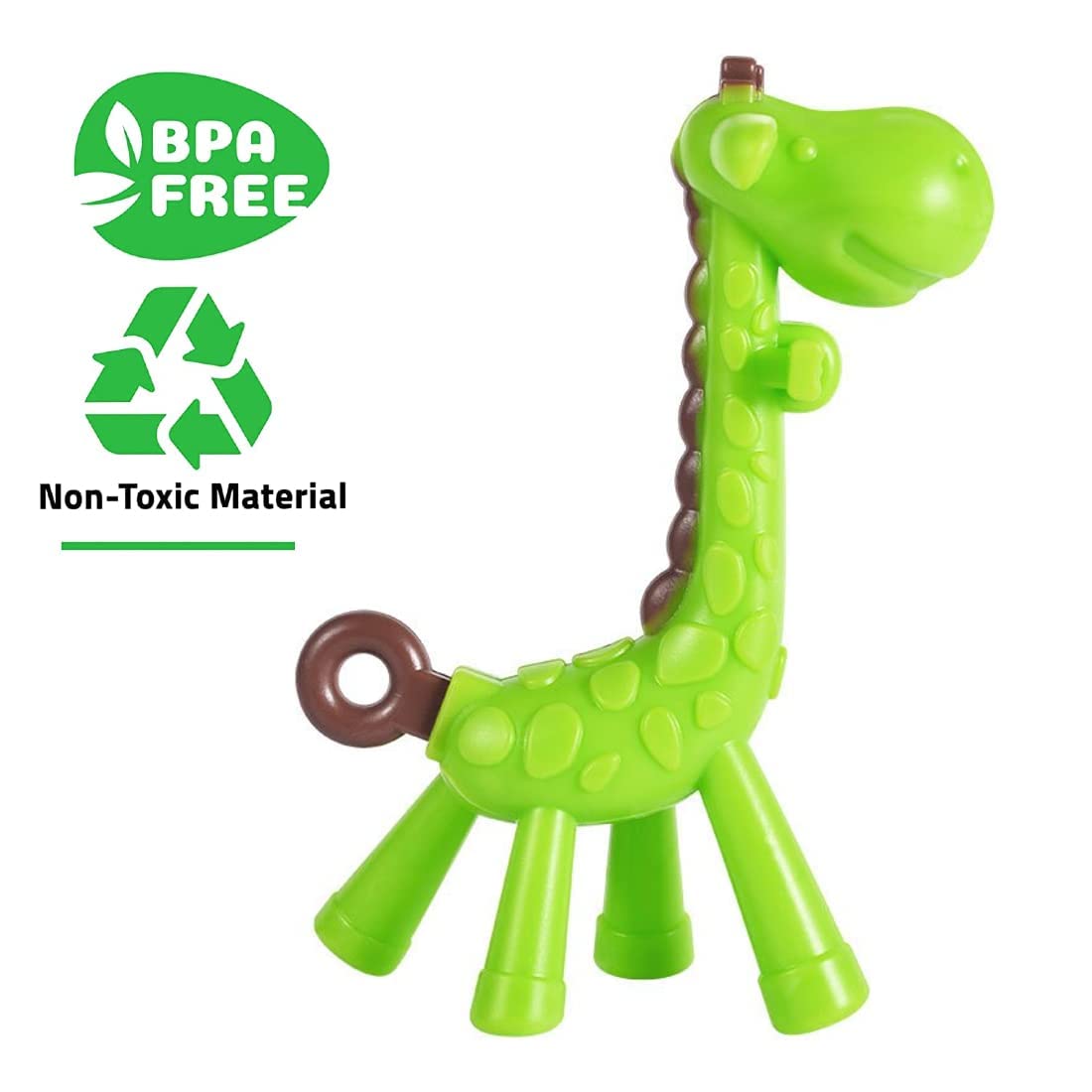 Silicone Giraffe Teether - (Green)