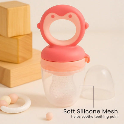 Silicone Fruit Nibbler - Pink Penguin Pop