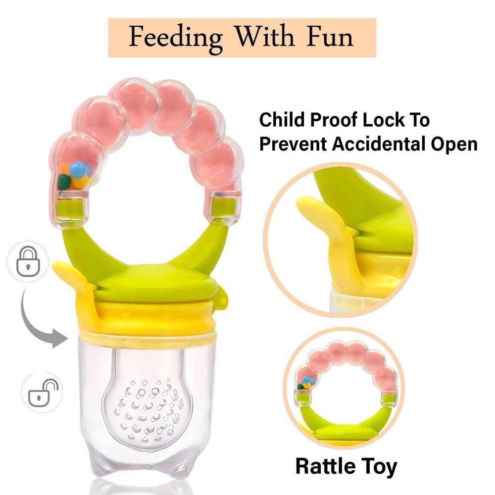 Silicone Fruit Nibbler - Green Bubble Handle