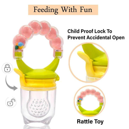 Silicone Fruit Nibbler - Green Bubble Handle