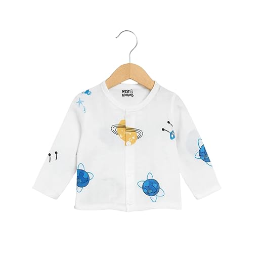 Muslin Full Sleeves Jhabla Set - Organic Cotton Muslin - Space Bear