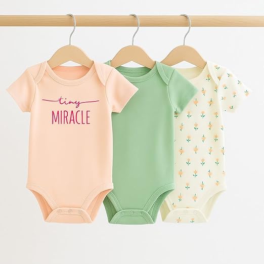 Cotton Baby Onesie - Tiny miracle (pink)