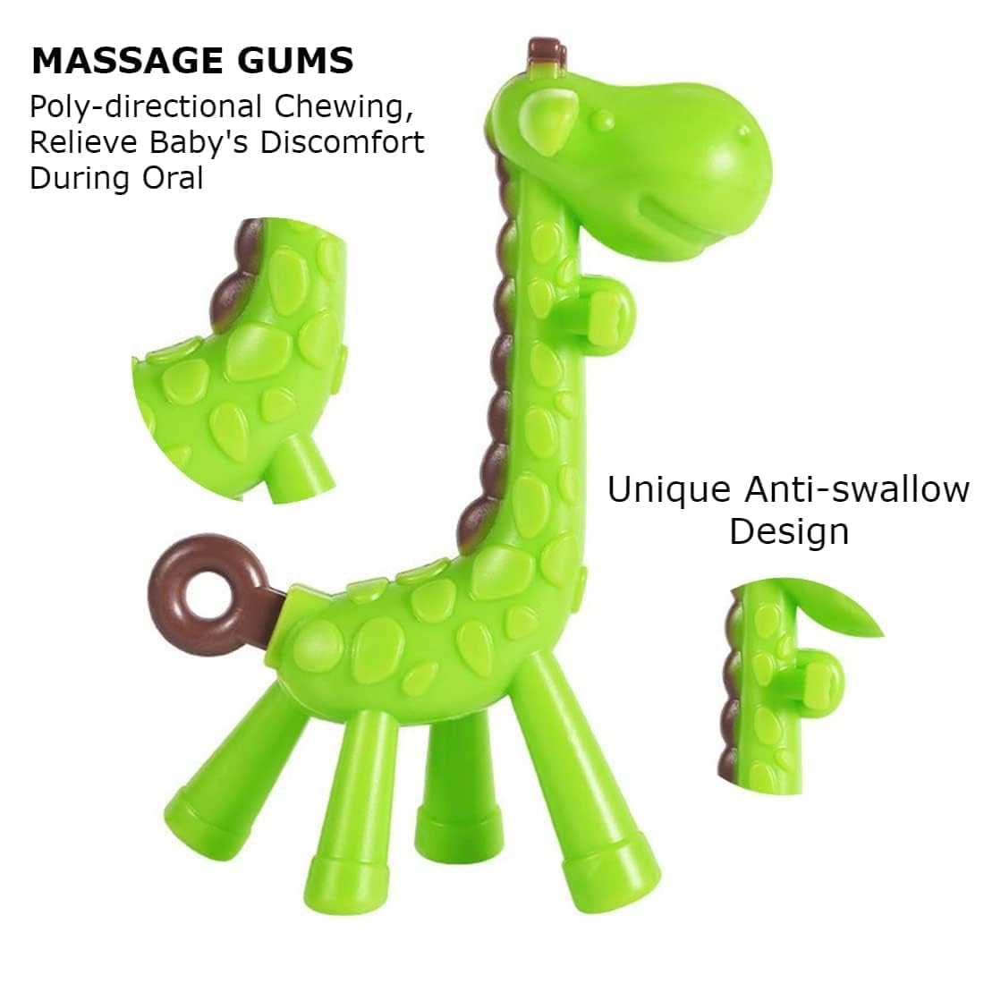 Silicone Giraffe Teether - (Green)