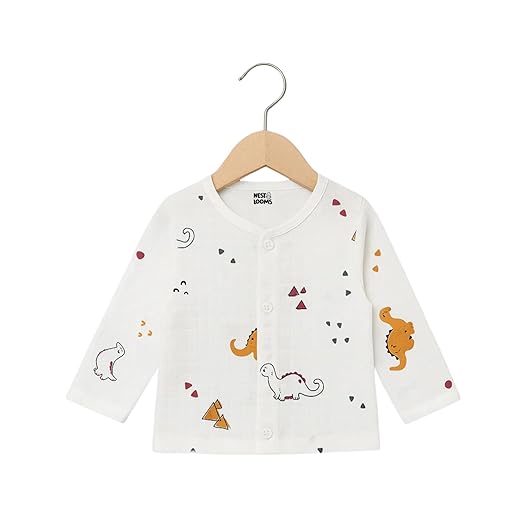 Muslin Full Sleeves Jhabla Set - Organic Cotton Muslin - Dinoland