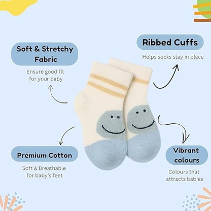 Unisex Baby Socks- set of 3 Yellow, White