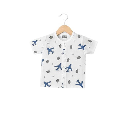 Half Sleeves Jhabla Set - Organic Cotton Muslin -  Aeroplane rides
