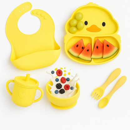 6 pcs Silicone Feeding Sets - Yellow Duck