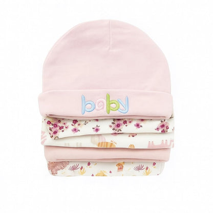 Unisex Baby Beanies Set of 5 - Pastel Baby