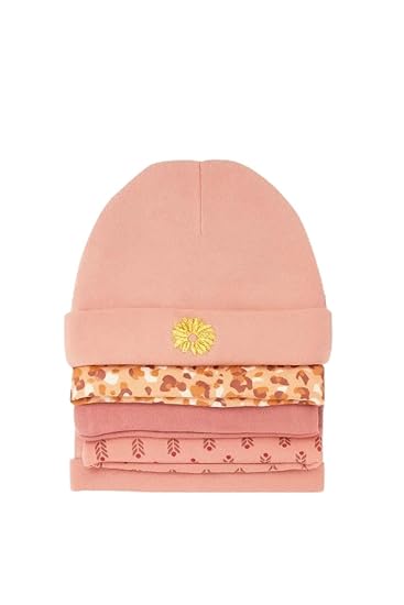 Unisex Baby Beanies Set of 5 - Peach Petal