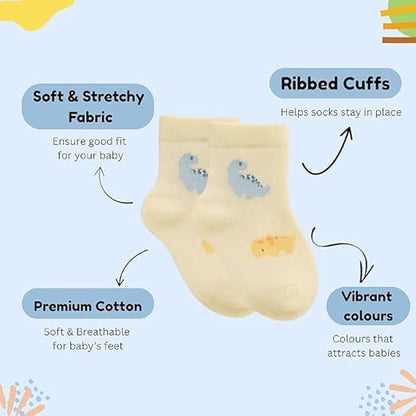 Unisex Baby Socks- set of 3 Yellow, Brown & Blue