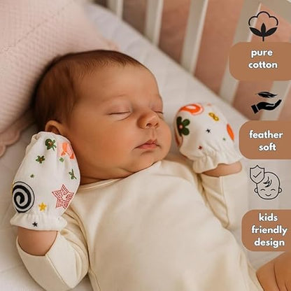 Baby Assorted Combo - Set of 6 Mittens & 6 Booties (Mix Print)