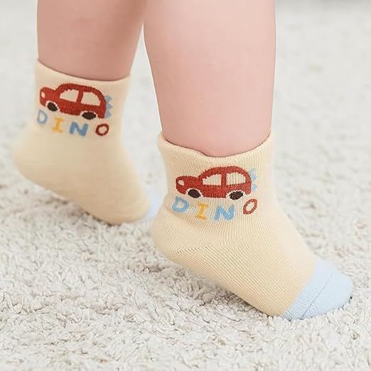 Unisex Baby Socks- set of 3 Yellow, Brown & Blue