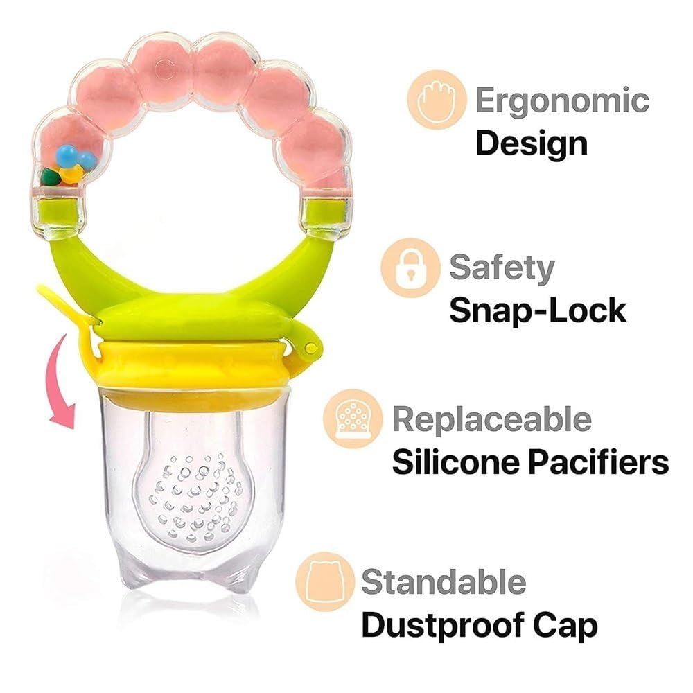Silicone Fruit Nibbler - Green Bubble Handle