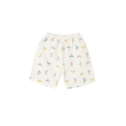 Half Sleeves Jhabla Set - Organic Cotton Muslin - Tiny Wheels