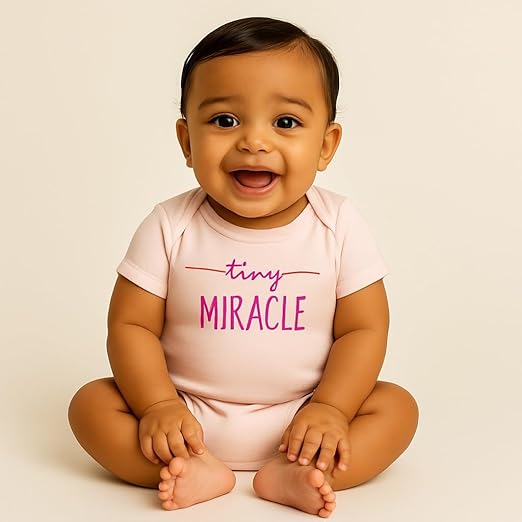 Cotton Baby Onesie - Tiny miracle (pink)