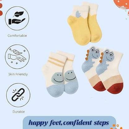 Unisex Baby Socks- set of 3 Yellow, White